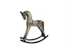 CAVALLO A DONDOLO LEGNO C/BASE METAL CM44X13X52 GRIGIO/NERO