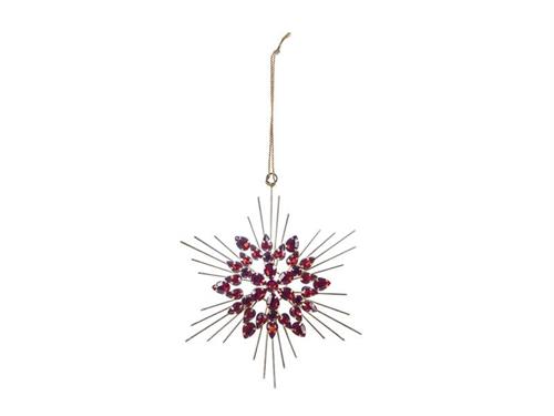 DECORAZIONE SNOWFLAKE PRECIOUS  CM16X16 ROSSO/ORO