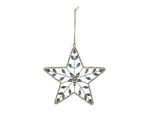 DECORAZIONE STELLA DELICATE METAL C/PIETRE CM18X18 ORO/OTTANIO