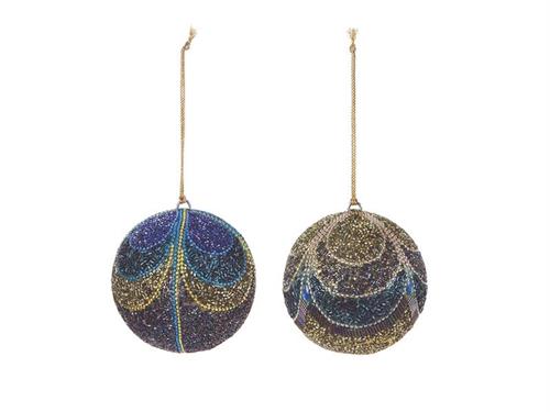 DECORAZIONE SFERA PEACOCK D10 MULTI ASS
