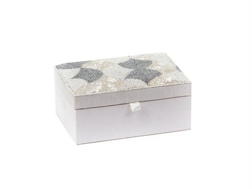 COFANETTO PERLINE IVORY CM17X13 BIANCO/GRIGIO