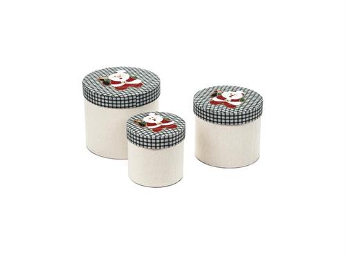 SET 3PZ CAPPELLIERE STOFFA BABBO CM31X27-27X24-22X21 VERDE/ROSSO/BEI