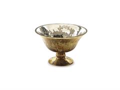 ALZATA VETRO CUTTING RETRO' CM22X15 ANTIQUE GOLD