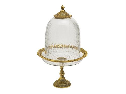 ALZATA VETRO MAJESTIC C/CLOCHE CM24X40 ORO