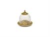 VASSOIO MAJESTIC C/CLOCHE VETRO CM19X20 ORO