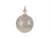 DECORAZIONE SFERA VETRO FROSTED C/ALBERELLO METAL CM13X19 LIGHT GOLD