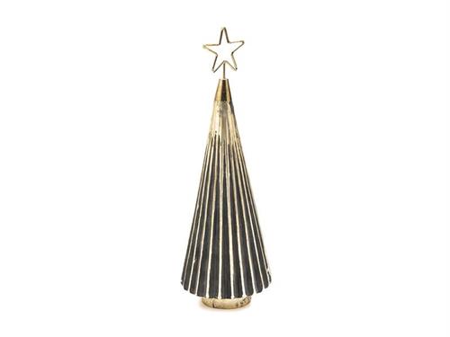 ALBERO VETRO C/PUNTALE METAL STAR CM14X48 ORO/FUME'