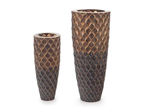 SET 2PZ VASI LATTA CM52X123-36X90 ANTIQUE GOLD