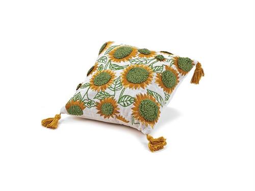 CUSCINO COTONE GIRASOLI RICAMATO CM50X50 (C/FILLER) MULTI