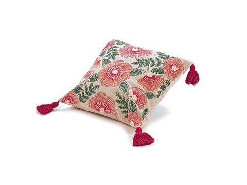 CUSCINO COTONE FLOWER RICAMATO CM40X40 (C/FILLER) MULTI