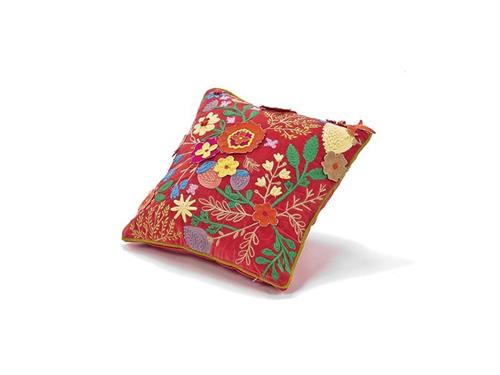 CUSCINO VELVET FLOWER RICAMATO CM50X50 (C/FILLER) MULTI