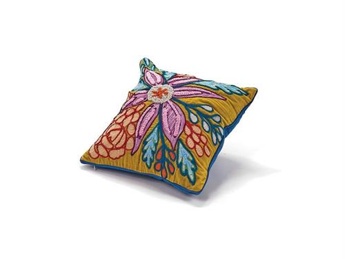 CUSCINO VELVET FLOWER RICAMATO CM50X50 (C/FILLER) MULTI