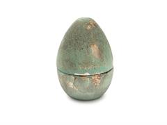 COFANETTO UOVO VETRO CM13X17 ANTIQUE GREEN