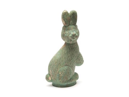 CONIGLIETTO VETRO CM13X7X23 ANTIQUE GREEN