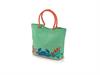 BORSA MARE COTONE RICAMATA CRAB CM38X50X15 VERDE/FUXIA
