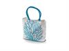BORSA MARE COTONE RICAMATA CORAL CM38X50X15 BIANCO/BLU