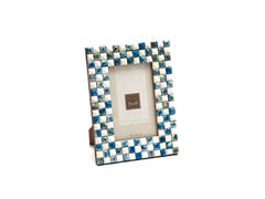 PORTAFOTO BONES TEXTURE CM17X22 BIANCO/BLU