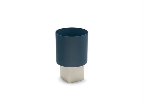 VASO METAL SQUARE BASE CM18X18X28 BLU/BIANCO