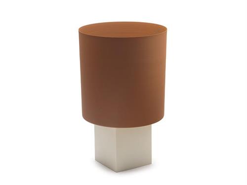 VASO METAL SQUARE BASE CM31X31X48 TERRACOTTA/BIANCO