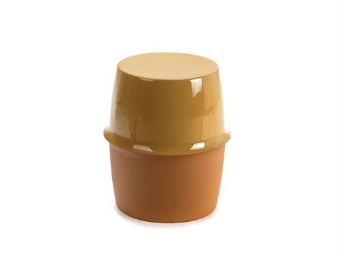 SGABELLO METAL DOUBLE TEXTURE CM33X33X38 OCRA