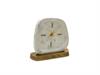 OROLOGIO MARMO C/BASE ALLUMINIO ORO CM17X5X16 BIANCO