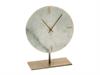 OROLOGIO MARMO TONDO C/STAND ORO CM26X10X42 BIANCO