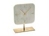 OROLOGIO MARMO QUADRATO C/STAND ORO CM23X10X42 BIANCO