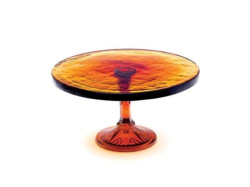 ALZATINA TONDA VETRONE C35X19 CARAMELLO