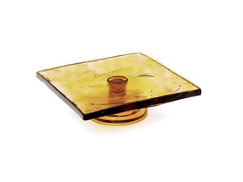 ALZATINA QUADRATA VETRONE CM30X10 AMBRA