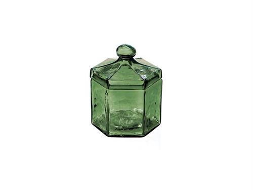 BARATTOLO ESAGONALE VETRO CM13X16 VERDE