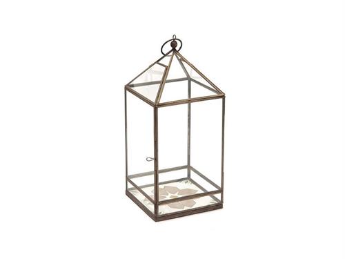 LANTERNA METAL LIBERTY CM21X21X45 OTTONE ANTIQUE