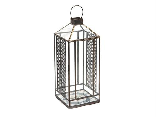 LANTERNA METAL LIBERTY CM21X21X51 OTTONE ANTIQUE