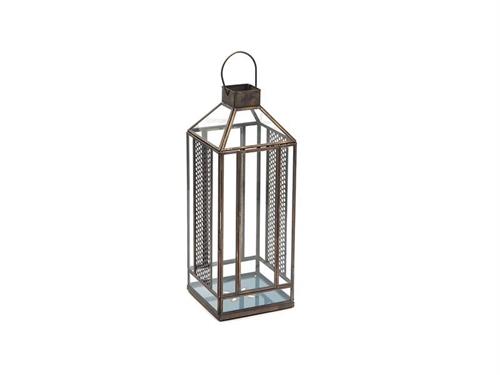 LANTERNA METAL LIBERTY CM16X16X41 OTTONE ANTIQUE