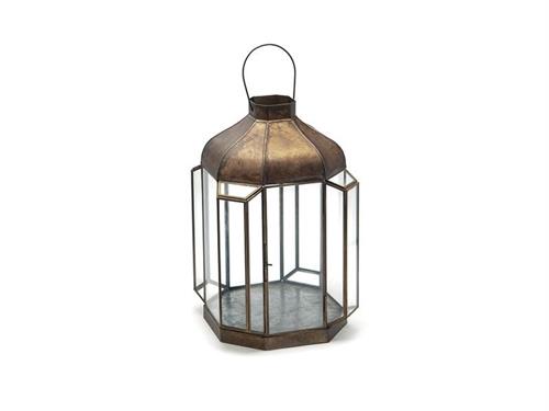 LANTERNA METAL KIMI CM35X35X45 OTTONE ANTIQUE