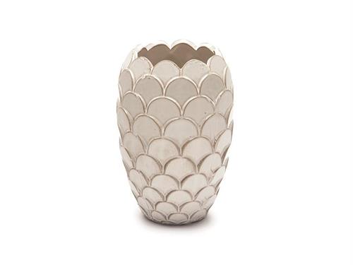 VASO CERAMICA PETALS CM15X22 BIANCO