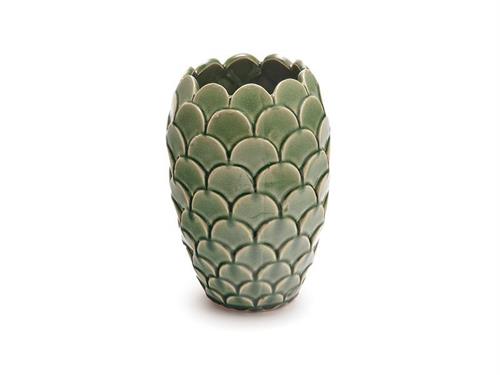 VASO CERAMICA PETALS CM15X22 VERDE