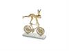 CONIGLIETTO METAL ACROBAT C/BASE MARMO CM19X23 LIGHT GOLD