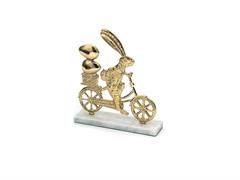CONIGLIETTO METAL BIKE C/BASE MARMO CM19X22 LIGHT GOLD