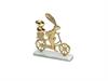 CONIGLIETTO METAL BIKE C/BASE MARMO CM19X22 LIGHT GOLD
