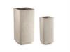 SET 2PZ VASI ALLUMINIO CONCRETE CM48X48XX100-34X34X78 BIANCO