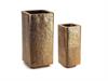 SET 2PZ VASI ALLUMINIO CONCRETE CM48X48XX100-34X34X78 ORO