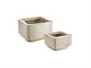 SET 2PZ CASPO' ALLUMINIO CONCRETE CM73X73X46-55X55X36 BIANCO