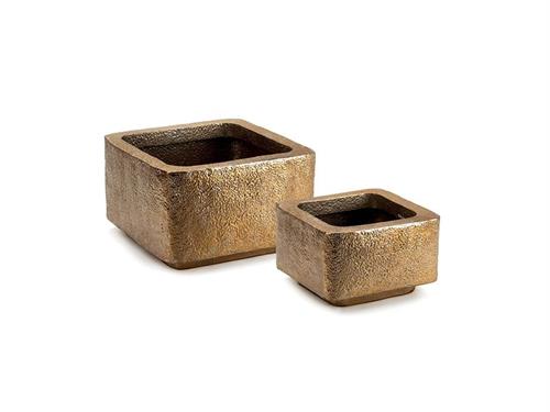 SET 2PZ CASPO' ALLUMINIO CONCRETE CM73X73X46-55X55X36 ORO