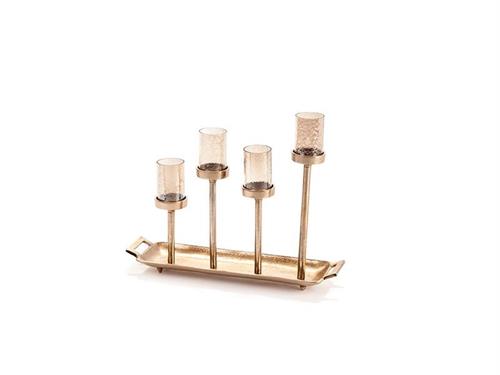 CANDELABRO ALLUMINIO MULTI X4 CM59X16X48 ORO