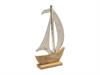 BARCA A VELA ALLUMINIO C/BASE LEGNO CM27X50 SILVER