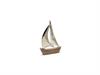 BARCA A VELA ALLUMINIO C/BASE LEGNO CM18X30 SILVER