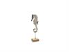 CAVALLUCCIO MARINO ALLUMINIO C/BASE LEGNO CM9X35 SILVER