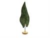 FOGLIA LEGNO SU STAND C/BASE LEGNO CM17X49 VERDE GLOSSY