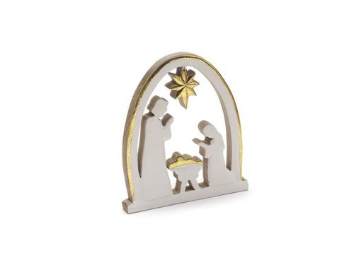 NATIVITA' LEGNO CM20X23 BIANCO/ORO