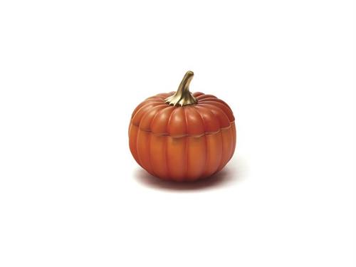 ZUCCA VETRO C/CANDELA PROFUMATA CM15X15 ARANCIO MATT